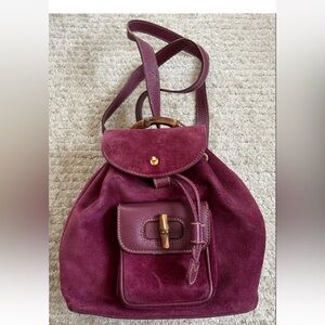 Gucci Deep Purple Suede Backpack